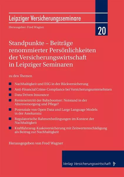 Cover: Standpunkte – Beiträge renommierter Persönlichkeiten der Versicherungswirtschaft in Leipziger Seminaren