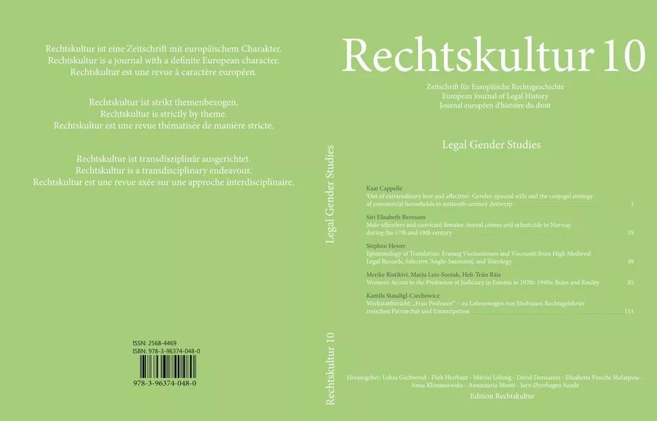 Cover: Rechtskultur 10