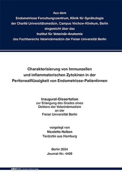 Cover: Charakterisierung von Immunzellen und inflammatorischen Zytokinen in der Peritonealflüssigkeit von Endometriose-Patientinnen