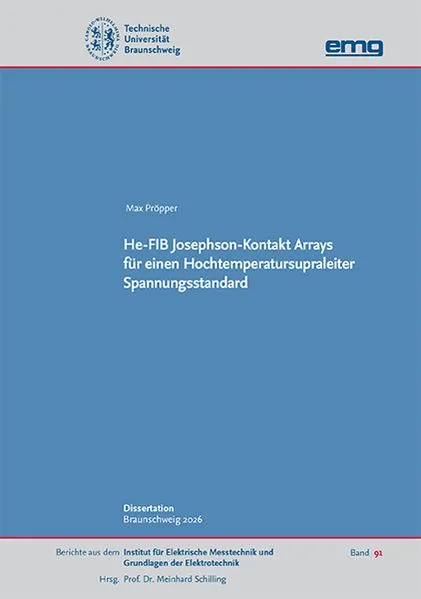 Cover: He-FIB Josephson-Kontakt Arrays für einen Hochtemperatursupraleiter Spannungsstandard