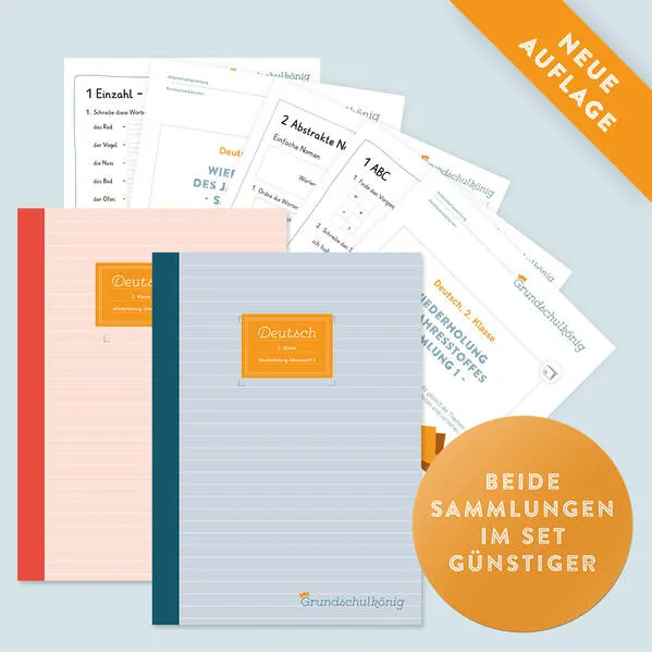 Cover: Grundschule - Vorteils-Set: Deutsch, 2. Klasse: Wiederholung des Jahresstoffs Teil 1 + 2