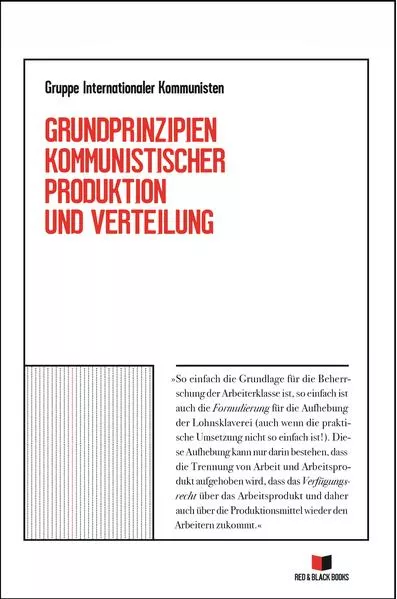 Cover: Grundprinzipien kommunistischer Produktion und Verteilung