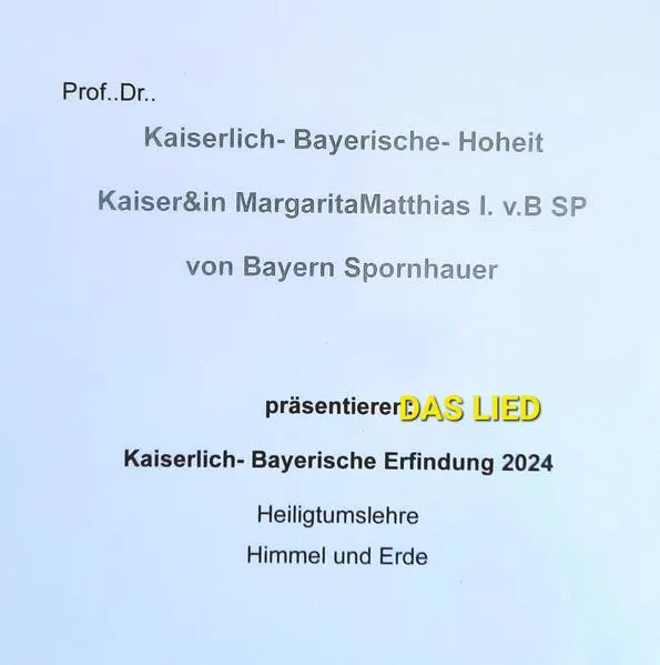 DAS LIED Kaiserlich- Bayerische- Hoheit Kaiserpaar Kaiser&in MargaritaMatthias I. von Bayern SPornhauer und das (auch) ewig.</a>