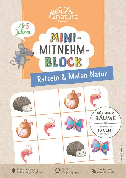 Cover: Mini-Mitnehm-Block Rätseln & Malen Natur