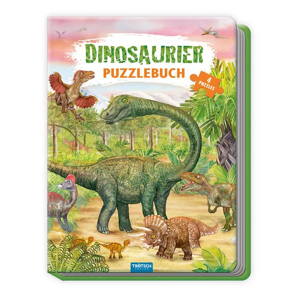 TRÖTSCH - Pappenbuch Puzzlebuch Dinosaurier| Ab 3 Jahren