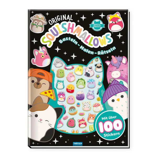 TRÖTSCH - Bastelbuch mit Stickern Original Squishmallows |Basteln Malen Rätseln mit Stickern | Ab 6 Jahren