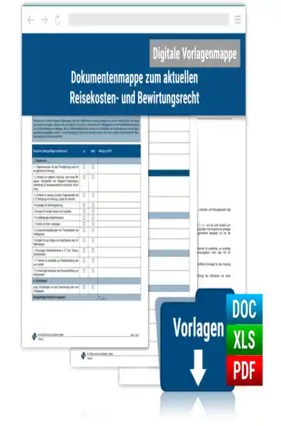 Cover: Dokumentenmappe zum aktuellen Reisekosten- und Bewirtungsrecht