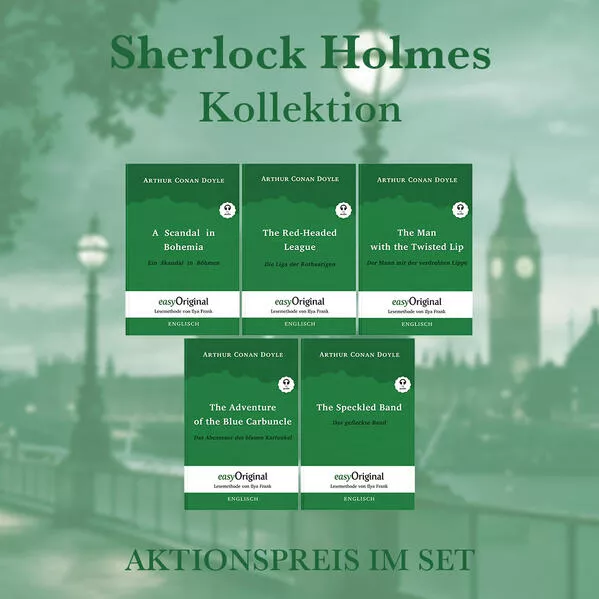 Cover: Sherlock Holmes Kollektion - Lesemethode von Ilya Frank - Zweisprachige Ausgabe Englisch-Deutsch (mit kostenlosem Audio-Download-Link)