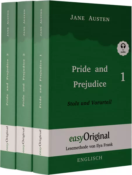 Cover: Pride and Prejudice / Stolz und Vorurteil - Teile 1-3 Softcover (mit kostenlosem Audio-Download-Link)