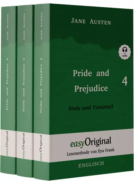 Cover: Pride and Prejudice / Stolz und Vorurteil - Teile 4-6 Hardcover (Buch + 3 MP3 Audio-CD) - Lesemethode von Ilya Frank - Zweisprachige Ausgabe Englisch-Deutsch