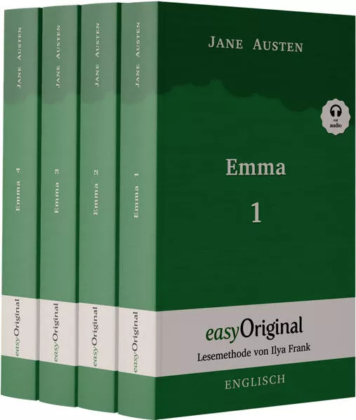 Emma - Teile 1-4 (Buch + 4 MP3 Audio-CD) - Lesemethode von Ilya Frank - Zweisprachige Ausgabe Englisch-Deutsch
