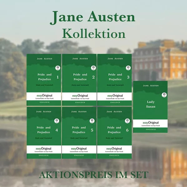 Cover: Jane Austen Kollektion Softcover (Bücher + 7 MP3 Audio-CDs) - Lesemethode von Ilya Frank - Zweisprachige Ausgabe Englisch-Deutsch