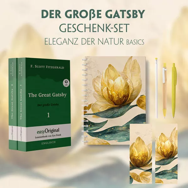 Der Große Gatsby Geschenkset - 2 Bücher (mit Audio-Online) + Eleganz der Natur Schreibset Basics