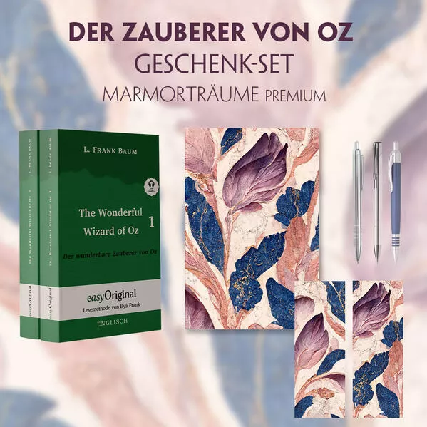 Cover: Der Zauberer von Oz Geschenkset - 2 Bücher (mit Audio-Online) + Marmorträume Schreibset Premium
