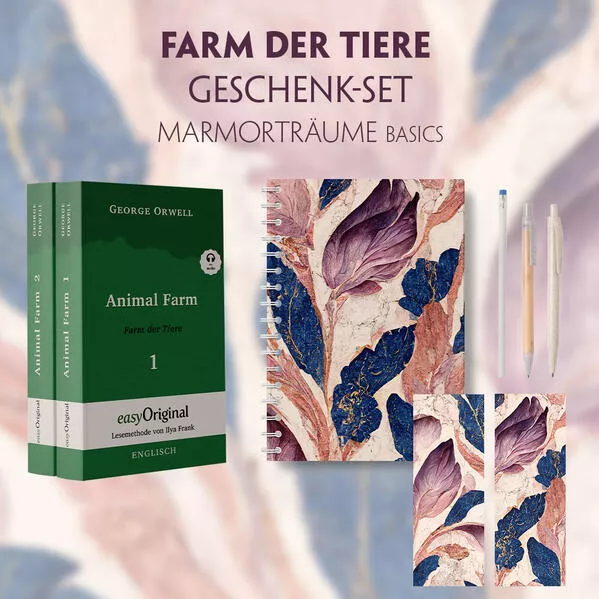Cover: Farm der Tiere Geschenkset - 2 Teile (Buch + Audio-Online) + Marmorträume Schreibset Basics