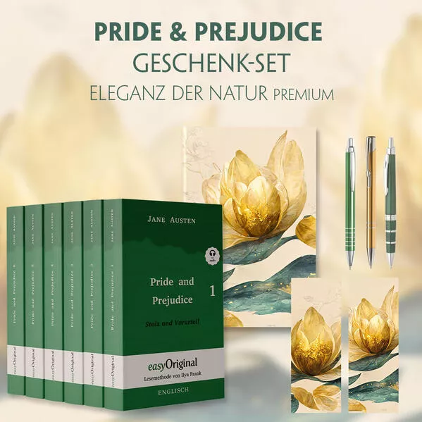 Stolz und Vorurteil Geschenkset - 6 Bücher (Softcover + Audio-Online) + Eleganz der Natur Schreibset Premium</a>