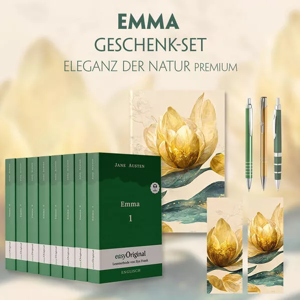 Cover: Emma Geschenkset - 8 Bücher (Softcover + Audio-Online) + Eleganz der Natur Schreibset Premium