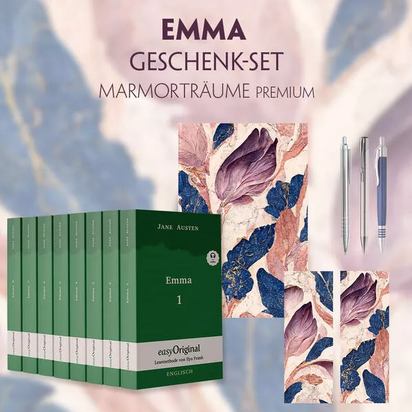 Emma Geschenkset - 8 Bücher (Softcover + Audio-Online) + Marmorträume Schreibset Premium</a>
