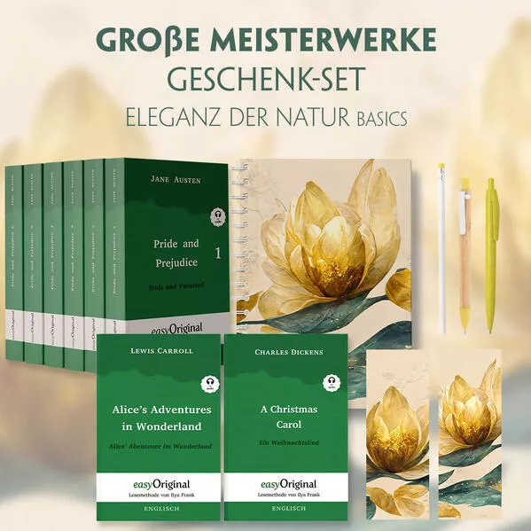 Große Meisterwerke Geschenkset - 8 Bücher (Softcover+ Audio-Online) + Eleganz der Natur Schreibset Basics</a>
