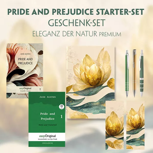 Pride and Prejudice Starter-Paket Geschenkset 2 Bücher (mit Audio-Online) + Eleganz der Natur Schreibset Premium</a>
