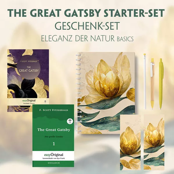 Cover: The Great Gatsby Starter-Paket Geschenkset 2 Bücher (mit Audio-Online) + Eleganz der Natur Schreibset Basics