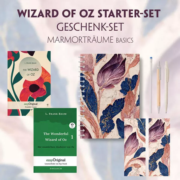 Cover: The Wonderful Wizard of Oz Starter-Paket Geschenkset 2 Bücher (mit Audio-Online) + Marmorträume Schreibset Basics
