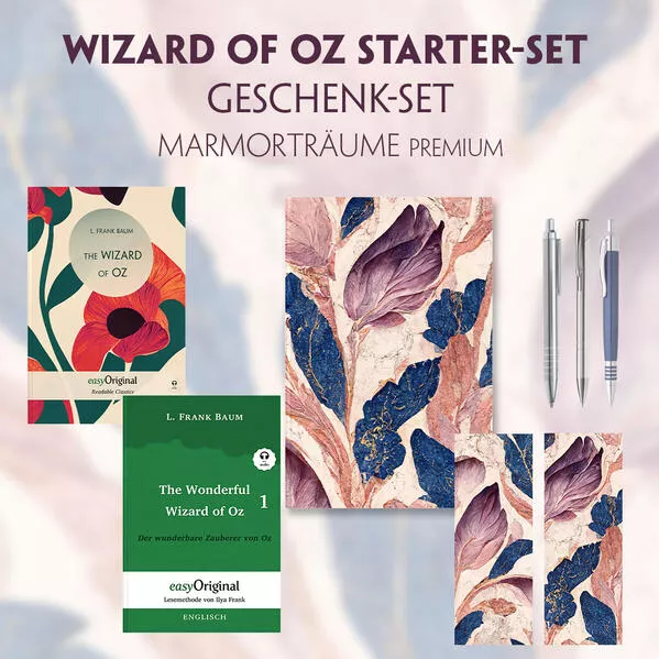 Cover: The Wonderful Wizard of Oz Starter-Paket Geschenkset 2 Bücher (mit Audio-Online) + Marmorträume Schreibset Premium