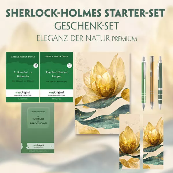 Cover: The Adventures of Sherlock Holmes Starter-Paket Geschenkset (mit Audio-Online) + Eleganz der Natur Schreibset Premium
