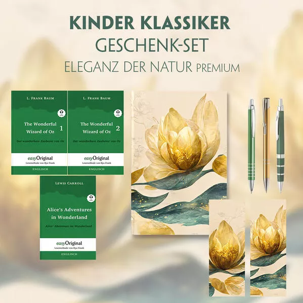 Cover: Kinder Klassiker Geschenkset - 3 Bücher (mit Audio-Online) + Eleganz der Natur Schreibset Premium