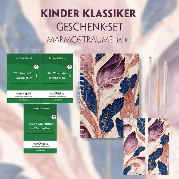 Cover: Kinder Klassiker Geschenkset - 3 Bücher (mit Audio-Online) + Marmorträume Schreibset Basics