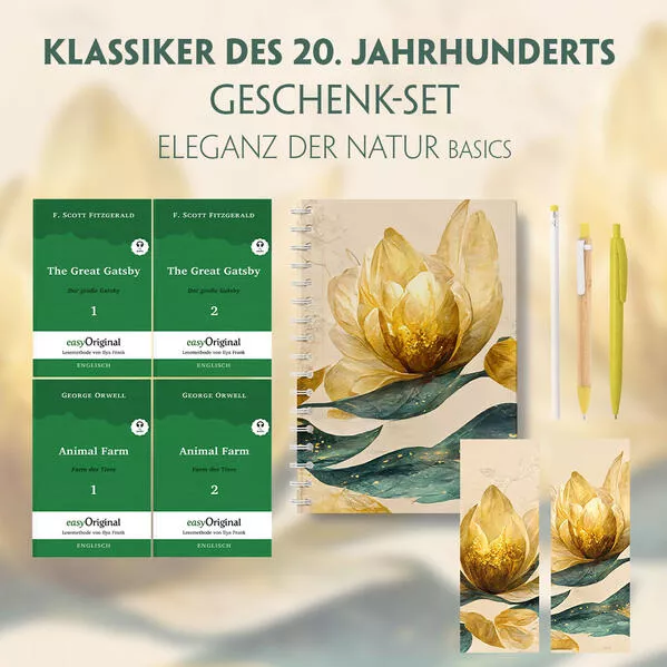 Cover: Klassiker des 20. Jahrhunderts Geschenkset - 4 Bücher (mit Audio-Online) + Eleganz der Natur Schreibset Basics
