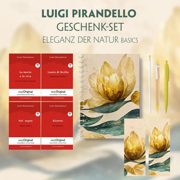 Cover: Luigi Pirandello Geschenkset - 4 Bücher (mit Audio-Online) + Eleganz der Natur Schreibset Basics