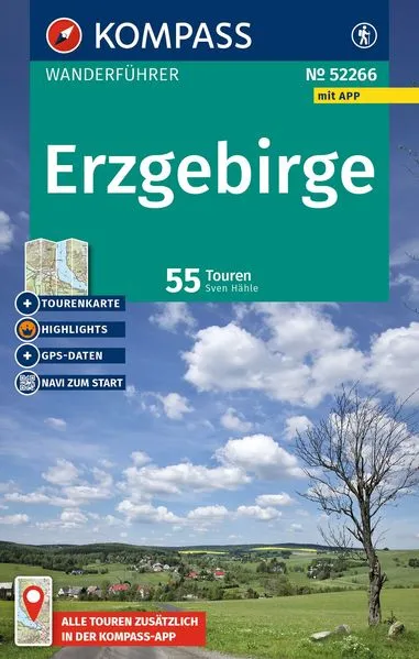 Cover: KOMPASS Wanderführer Erzgebirge mit Touren im Sächsischen Vogtland, 55 Touren mit Extra-Tourenkarte