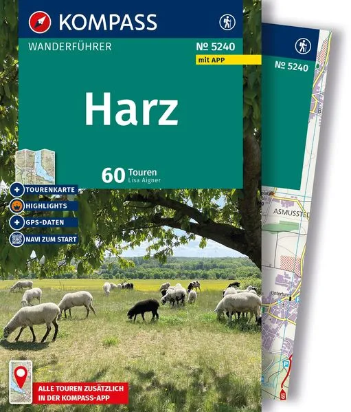 Cover: KOMPASS Wanderführer Harz, 60 Touren mit Extra-Tourenkarte