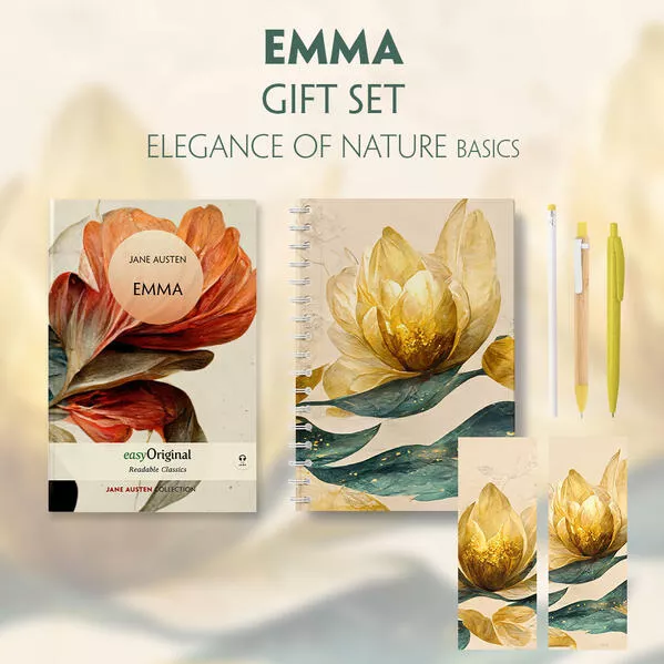 Emma (with audio-online) Readable Classics Geschenkset + Eleganz der Natur Schreibset Basics