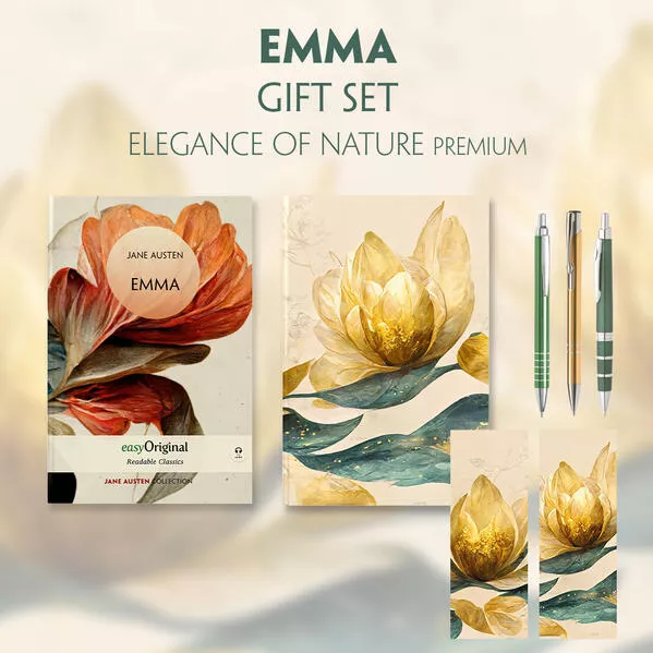 Emma (with audio-online) Readable Classics Geschenkset + Eleganz der Natur Schreibset Premium