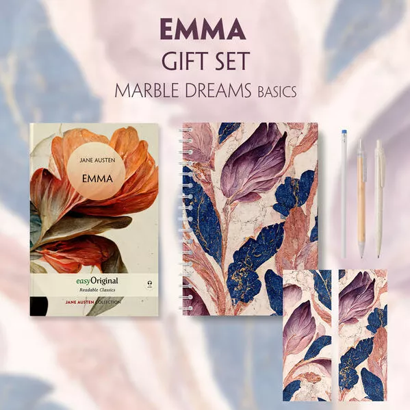 Cover: Emma (with audio-online) Readable Classics Geschenkset + Marmorträume Schreibset Basics