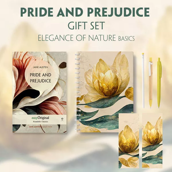 Cover: Pride and Prejudice (with audio-online) Readable Classics Geschenkset + Eleganz der Natur Schreibset Basics