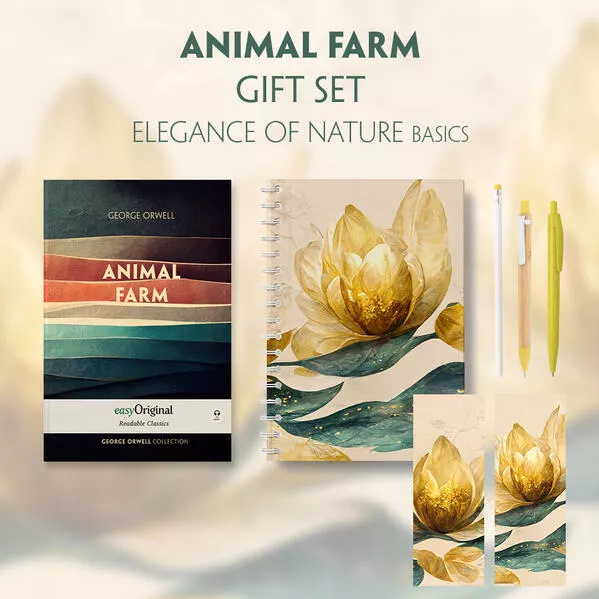 Cover: Animal Farm (with audio-online) Readable Classics Geschenkset + Eleganz der Natur Schreibset Basics