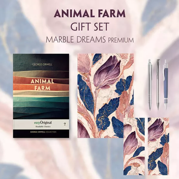 Cover: Animal Farm (with audio-online) Readable Classics Geschenkset + Marmorträume Schreibset Premium