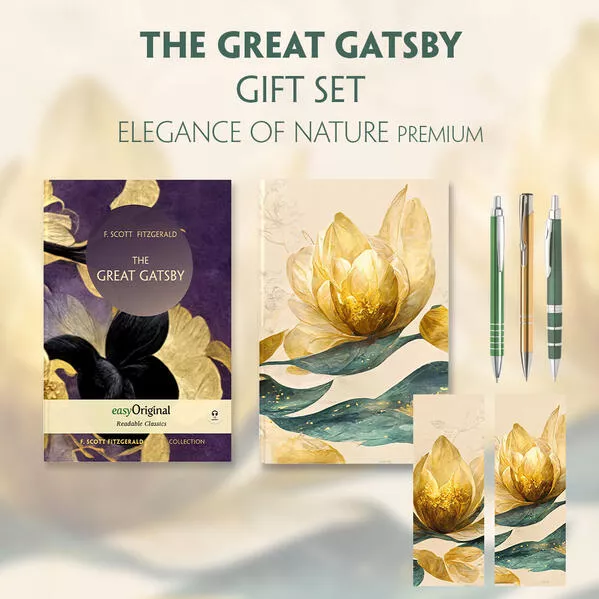 The Great Gatsby (with audio-online) Readable Classics Geschenkset + Eleganz der Natur Schreibset Premium