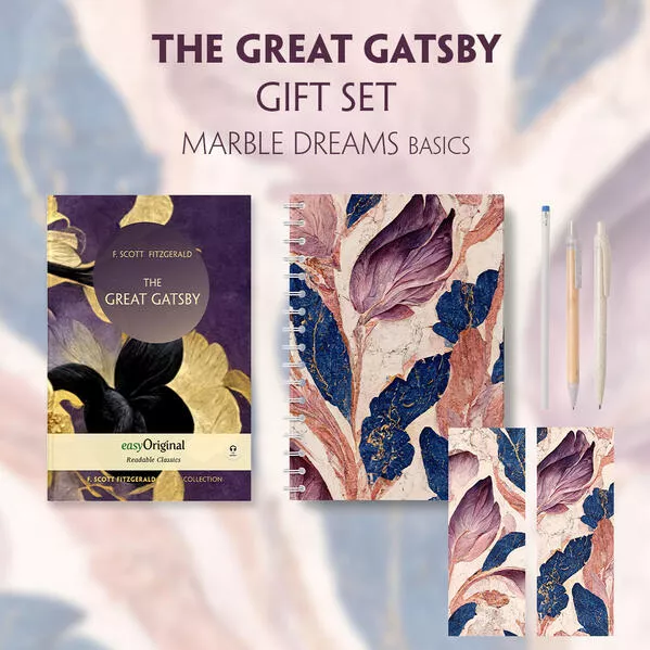 The Great Gatsby (with audio-online) Readable Classics Geschenkset + Marmorträume Schreibset Basics