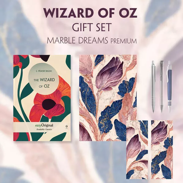 Cover: The Wizard of Oz (with audio-online) Readable Classics Geschenkset + Marmorträume Schreibset Premium