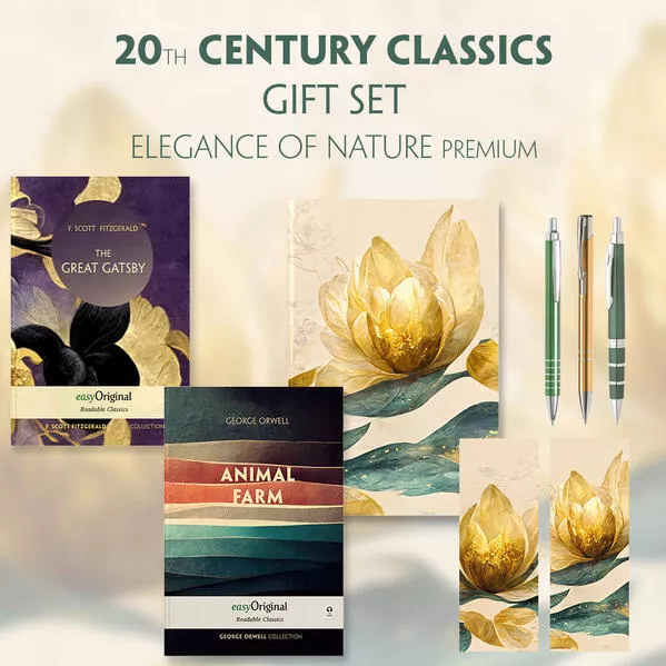 Cover: 20th Century Classics Books-Set (with audio-online) Readable Classics Geschenkset + Eleganz der Natur Schreibset Premium