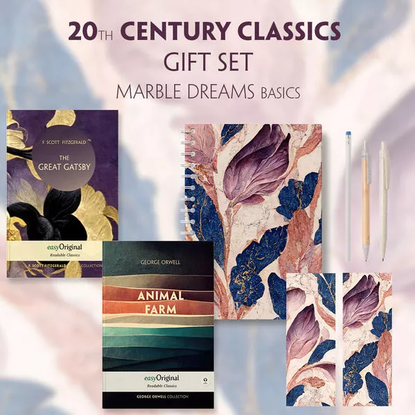 20th Century Classics Books-Set (with audio-online) Readable Classics Geschenkset + Marmorträume Schreibset Basics
