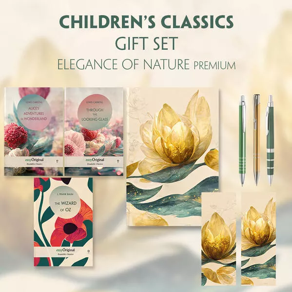 Cover: Children's Classics Books-Set (with audio-online) Readable Classics Geschenkset + Eleganz der Natur Schreibset Premium