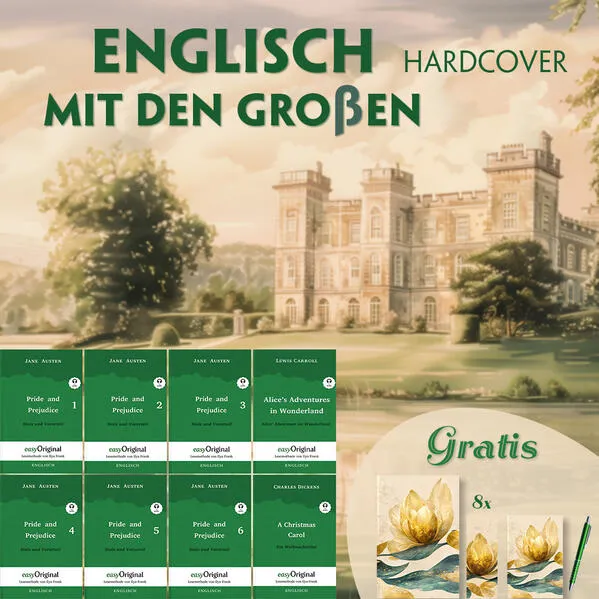 Cover: Englisch mit den Großen Hardcover (8 Bücher + Audio-Online + exklusive Extras) - Frank-Lesemethode