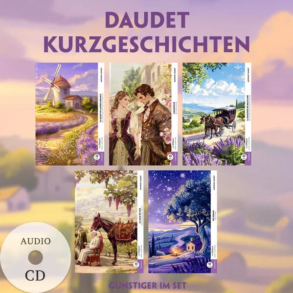 5 Daudet Kurzgeschichten (5 Bücher + Audio-CDs) - Frank-Lesemethode - Kommentierte zweisprachige Ausgabe Französisch-Deutsch