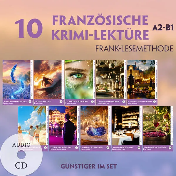 10 Französische Krimi-Lektüre A2-B1 (10 Bücher + 10 Audio-CDs)