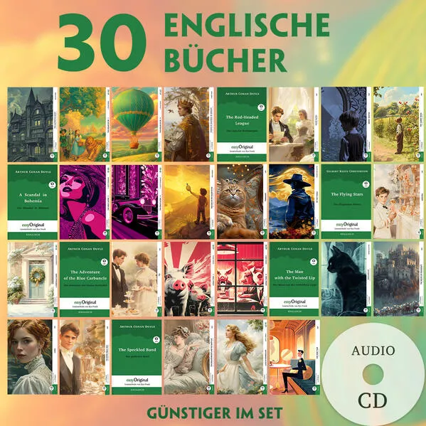 30 englische Bücher A2-B2 (+ 30 Audio-CDs)